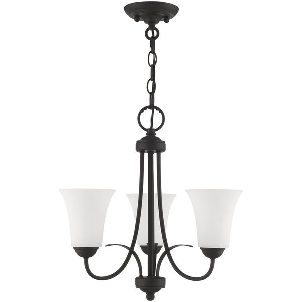 HomeRoots Black Modern Dimmable Chandelier with Unique Cylinder Shades for Stylish Home Lighting Solutions 687832