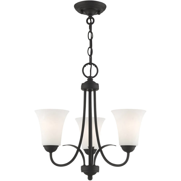 HomeRoots Black Modern Dimmable Chandelier with Unique Cylinder Shades for Stylish Home Lighting Solutions 687832