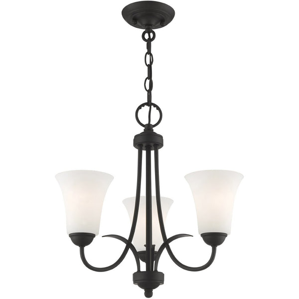 HomeRoots Black Modern Dimmable Chandelier with Unique Cylinder Shades for Stylish Home Lighting Solutions 687832