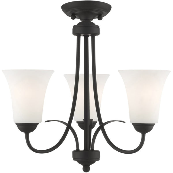 HomeRoots Black Modern Dimmable Chandelier with Unique Cylinder Shades for Stylish Home Lighting Solutions 687832