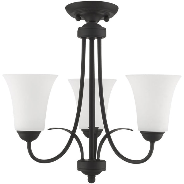 HomeRoots Black Modern Dimmable Chandelier with Unique Cylinder Shades for Stylish Home Lighting Solutions 687832