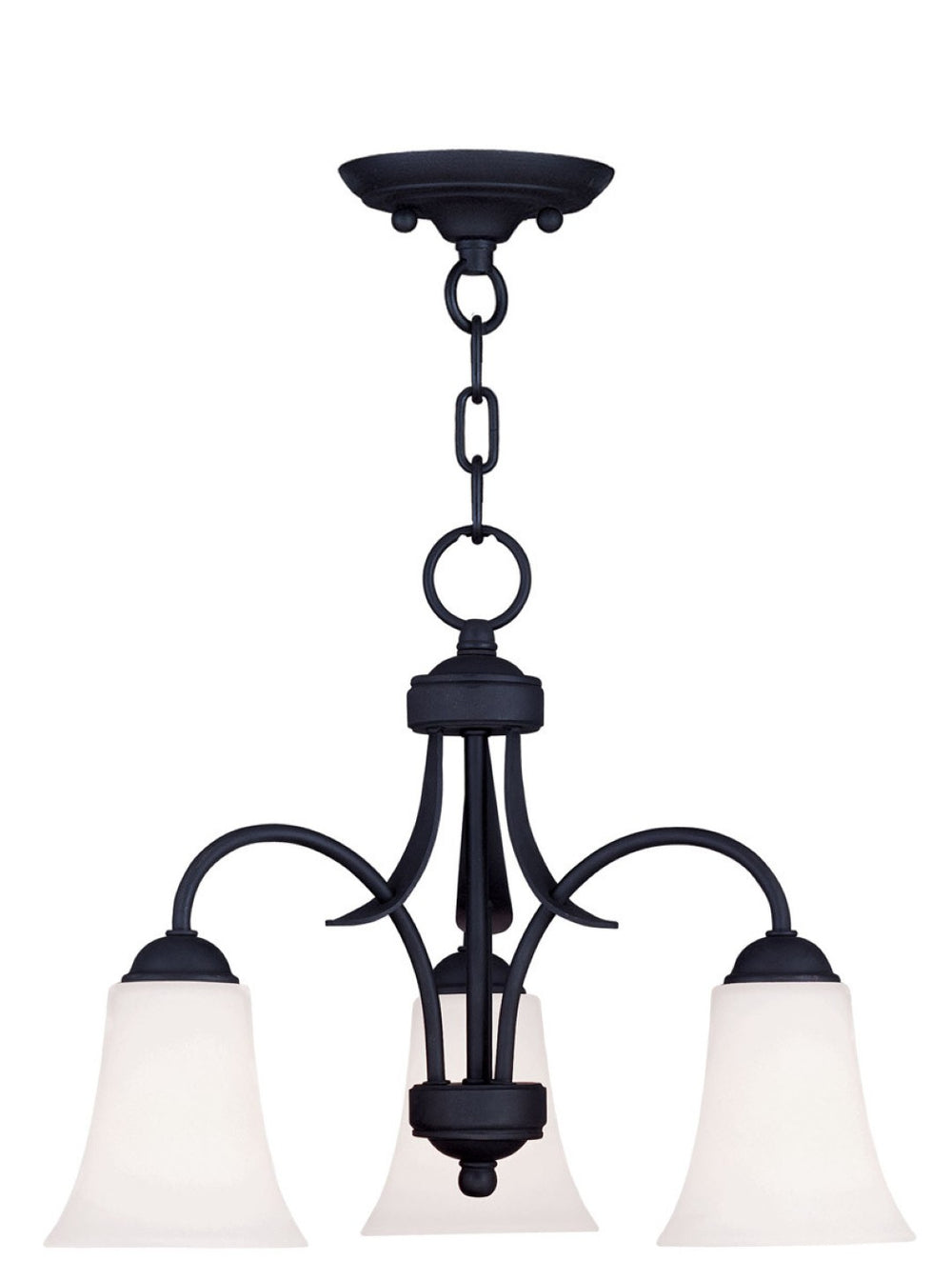 HomeRoots Black Three-Light Dimmable Chandelier with Cylinder Shades - Modern Elegance for Any Room 687833