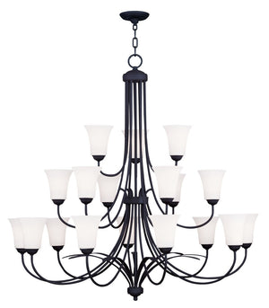 HomeRoots Black Multi-Light Dimmable Chandelier - Modern Cylindrical Design with Fabric Shades for Any Space 687836
