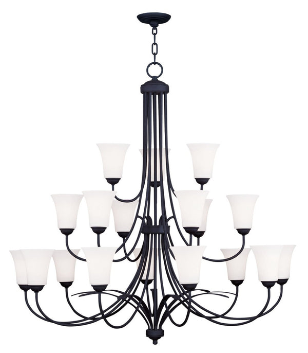 HomeRoots Black Multi-Light Dimmable Chandelier - Modern Cylindrical Design with Fabric Shades for Any Space 687836