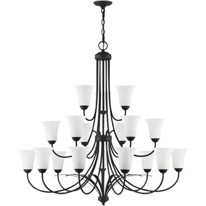 HomeRoots Black Multi-Light Dimmable Chandelier - Modern Cylindrical Design with Fabric Shades for Any Space 687836