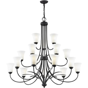 HomeRoots Black Multi-Light Dimmable Chandelier - Modern Cylindrical Design with Fabric Shades for Any Space 687836