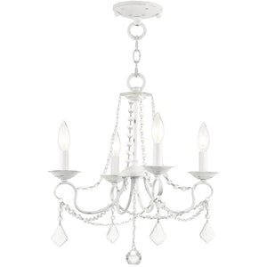 HomeRoots Four Light Dimmable Chandelier with Sleek Cylindrical Shades for Modern Home Décor and Style 687837