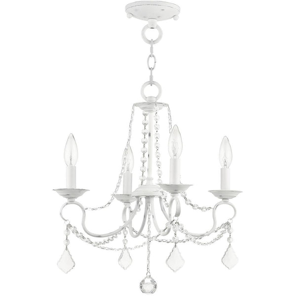 HomeRoots Four Light Dimmable Chandelier with Sleek Cylindrical Shades for Modern Home Décor and Style 687837