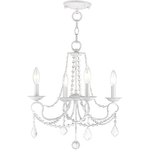 HomeRoots Four Light Dimmable Chandelier with Sleek Cylindrical Shades for Modern Home Décor and Style 687837
