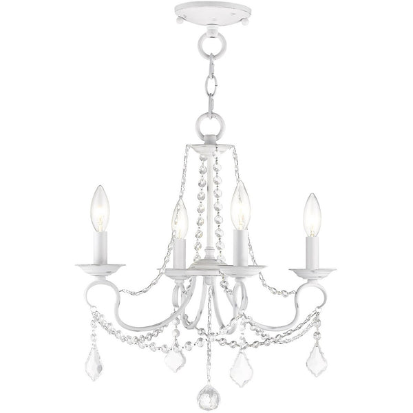 HomeRoots Four Light Dimmable Chandelier with Sleek Cylindrical Shades for Modern Home Décor and Style 687837