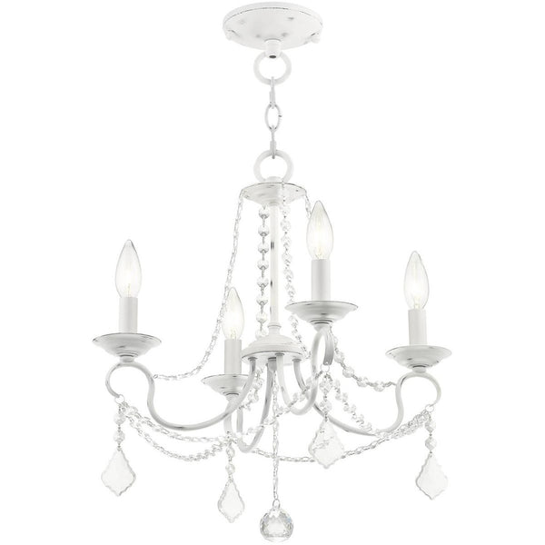 HomeRoots Four Light Dimmable Chandelier with Sleek Cylindrical Shades for Modern Home Décor and Style 687837