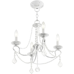 HomeRoots Four Light Dimmable Chandelier with Sleek Cylindrical Shades for Modern Home Décor and Style 687837