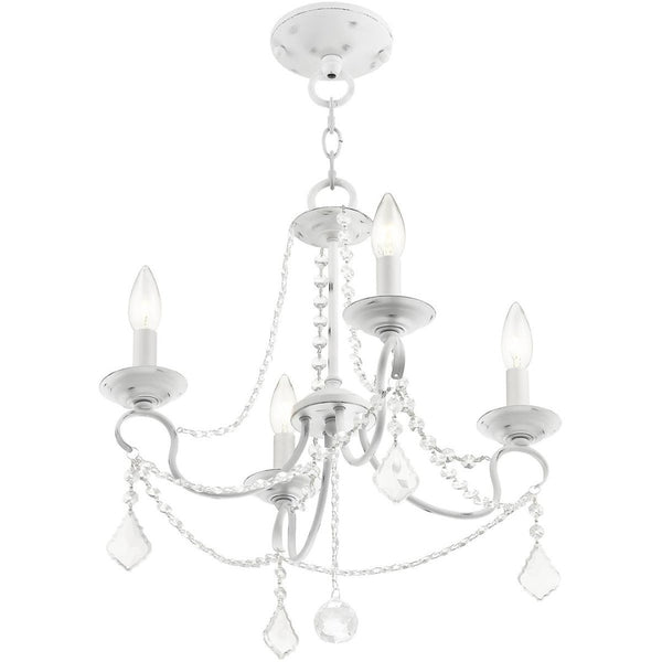 HomeRoots Four Light Dimmable Chandelier with Sleek Cylindrical Shades for Modern Home Décor and Style 687837