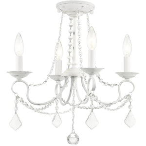 HomeRoots Four Light Dimmable Chandelier with Sleek Cylindrical Shades for Modern Home Décor and Style 687837