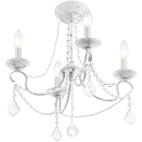 HomeRoots Four Light Dimmable Chandelier with Sleek Cylindrical Shades for Modern Home Décor and Style 687837