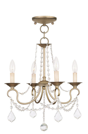 HomeRoots Silver Four-Light Dimmable Chandelier with Contemporary Cylinder Shades for Modern Home Décor 687838