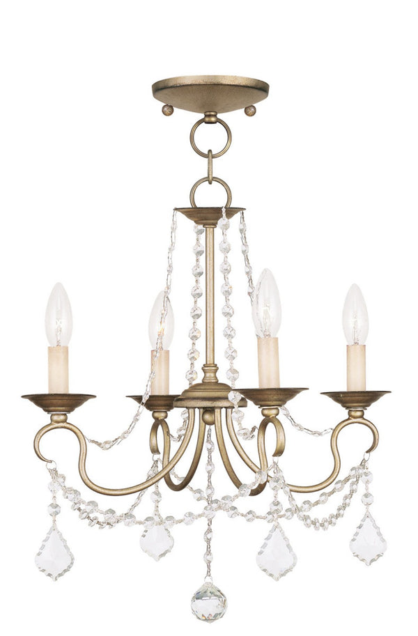HomeRoots Silver Four-Light Dimmable Chandelier with Contemporary Cylinder Shades for Modern Home Décor 687838
