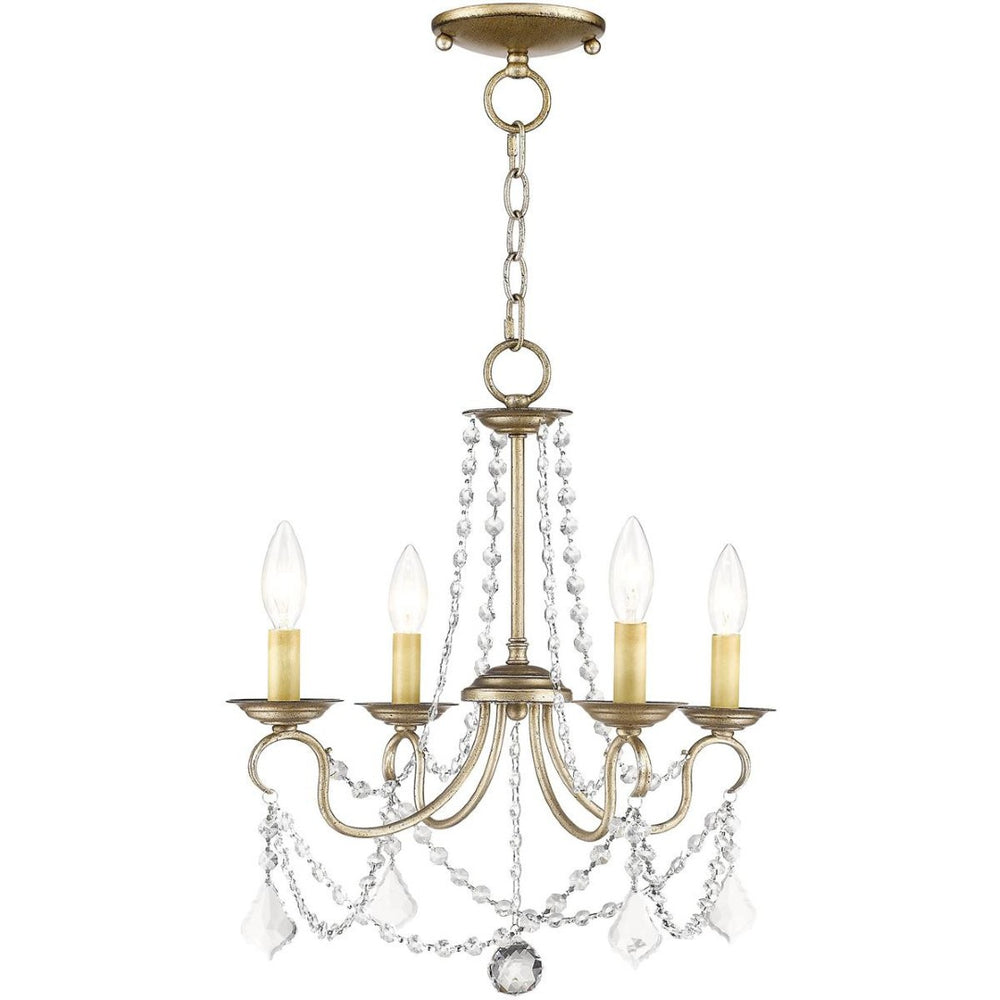 HomeRoots Silver Four-Light Dimmable Chandelier with Contemporary Cylinder Shades for Modern Home Décor 687838