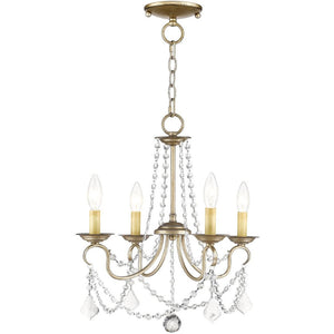 HomeRoots Silver Four-Light Dimmable Chandelier with Contemporary Cylinder Shades for Modern Home Décor 687838