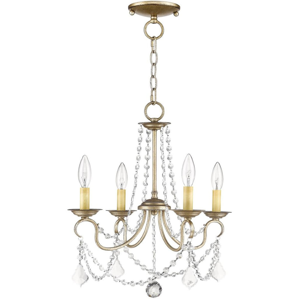 HomeRoots Silver Four-Light Dimmable Chandelier with Contemporary Cylinder Shades for Modern Home Décor 687838