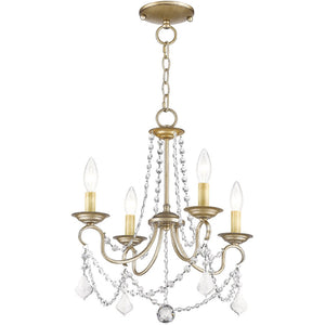 HomeRoots Silver Four-Light Dimmable Chandelier with Contemporary Cylinder Shades for Modern Home Décor 687838