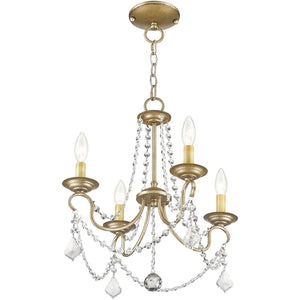 HomeRoots Silver Four-Light Dimmable Chandelier with Contemporary Cylinder Shades for Modern Home Décor 687838
