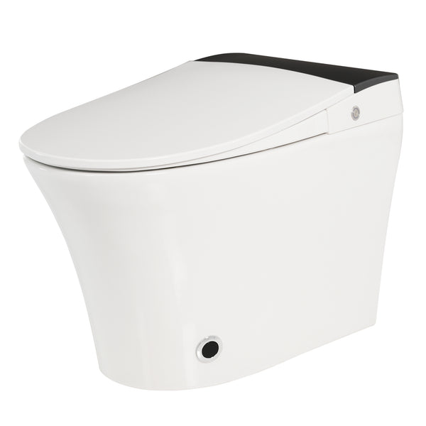 English Elm Heated One-Piece Smart Toilet with Foot-Sensor Flush, Battery Backup, Night Light, Soft-Close Seat N753P213733G