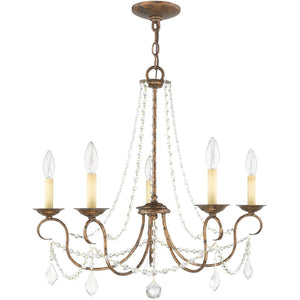 HomeRoots Five Light Dimmable Chandelier - Modern Cylinder Design with Steel Shades for Versatile Illumination 687841
