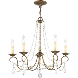 HomeRoots Five Light Dimmable Chandelier - Modern Cylinder Design with Steel Shades for Versatile Illumination 687841