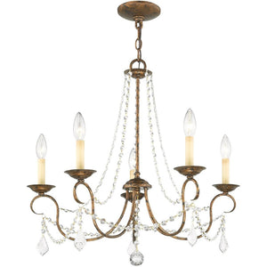 HomeRoots Five Light Dimmable Chandelier - Modern Cylinder Design with Steel Shades for Versatile Illumination 687841