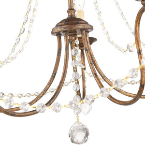 HomeRoots Five Light Dimmable Chandelier - Modern Cylinder Design with Steel Shades for Versatile Illumination 687841