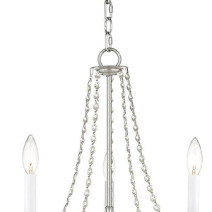 HomeRoots Five Light Dimmable Chandelier with Steel Shades – Modern Fixture for Stylish Entryways & Dining Rooms 687843