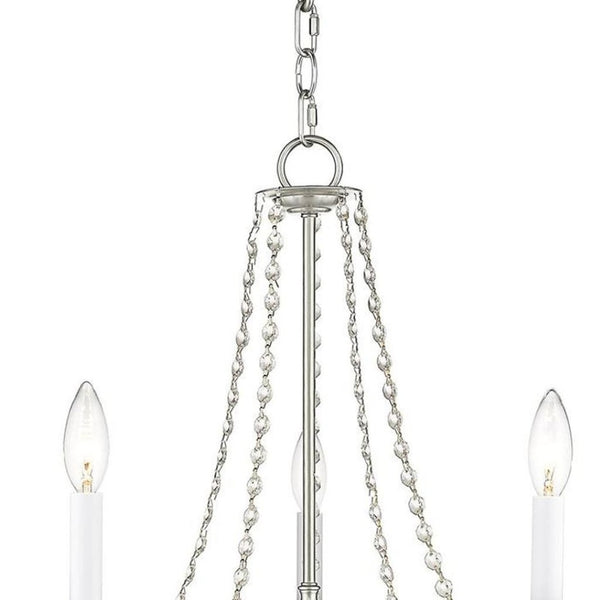 HomeRoots Five Light Dimmable Chandelier with Steel Shades – Modern Fixture for Stylish Entryways & Dining Rooms 687843