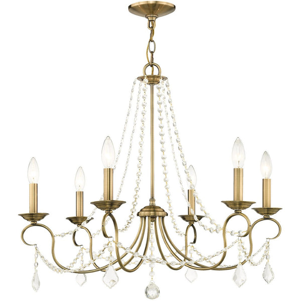 HomeRoots Six Light Dimmable Chandelier - Modern Cylinder Design with Steel Shades for Versatile Lighting Style 687844