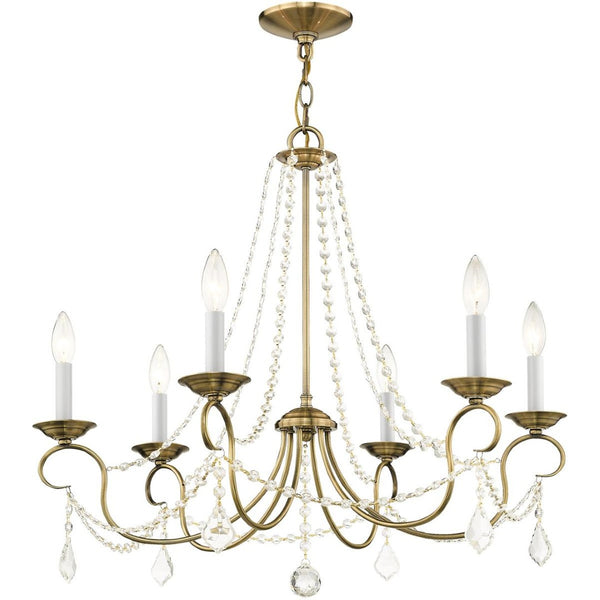 HomeRoots Six Light Dimmable Chandelier - Modern Cylinder Design with Steel Shades for Versatile Lighting Style 687844
