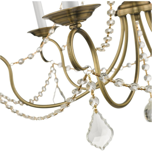 HomeRoots Six Light Dimmable Chandelier - Modern Cylinder Design with Steel Shades for Versatile Lighting Style 687844