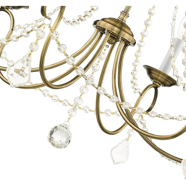 HomeRoots Six Light Dimmable Chandelier - Modern Cylinder Design with Steel Shades for Versatile Lighting Style 687844