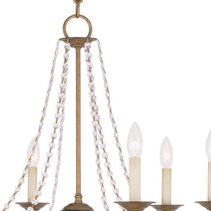 HomeRoots Six Light Dimmable Chandelier – Modern Cylinder Design with Steel Shades for Stylish Ambiance 687845