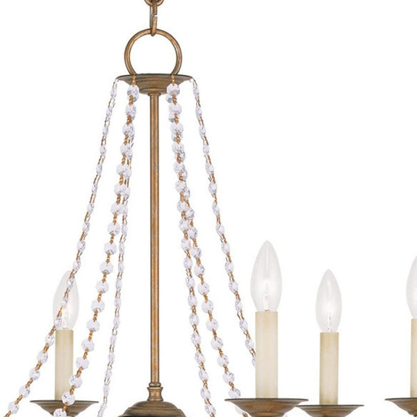 HomeRoots Six Light Dimmable Chandelier – Modern Cylinder Design with Steel Shades for Stylish Ambiance 687845