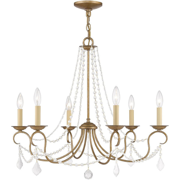 HomeRoots Six Light Dimmable Chandelier – Modern Cylinder Design with Steel Shades for Stylish Ambiance 687845