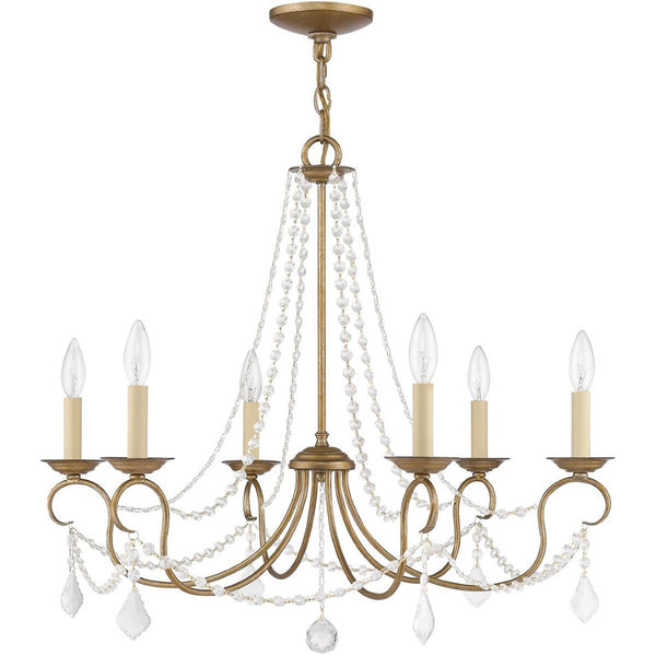 HomeRoots Six Light Dimmable Chandelier – Modern Cylinder Design with Steel Shades for Stylish Ambiance 687845