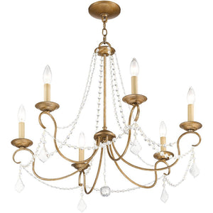 HomeRoots Six Light Dimmable Chandelier – Modern Cylinder Design with Steel Shades for Stylish Ambiance 687845