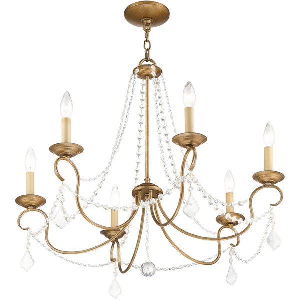 HomeRoots Six Light Dimmable Chandelier – Modern Cylinder Design with Steel Shades for Stylish Ambiance 687845