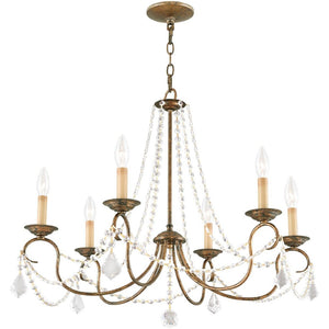 HomeRoots Six Light Dimmable Chandelier - Modern Steel Shades, Adjustable Brightness for Any Room Style 687846
