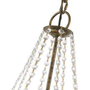 HomeRoots Six Light Dimmable Chandelier - Modern Steel Shades, Adjustable Brightness for Any Room Style 687846