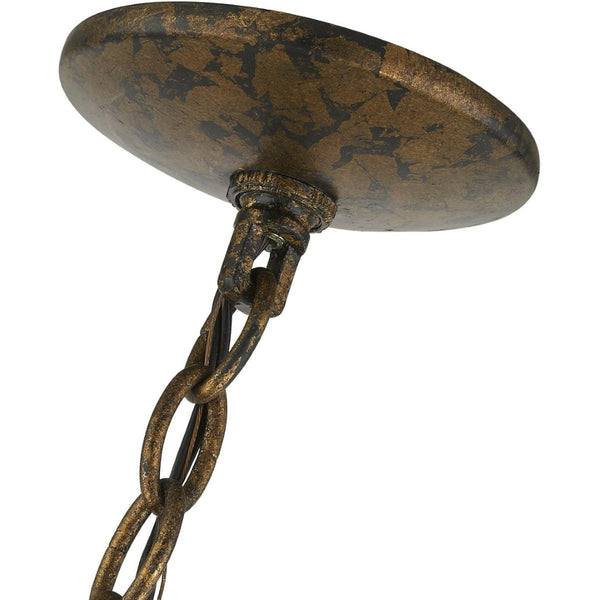 HomeRoots Six Light Dimmable Chandelier - Modern Steel Shades, Adjustable Brightness for Any Room Style 687846