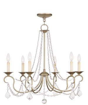 HomeRoots Six Light Dimmable Chandelier with Cylinder Shades for Modern Industrial Ambiance in Any Space 687847