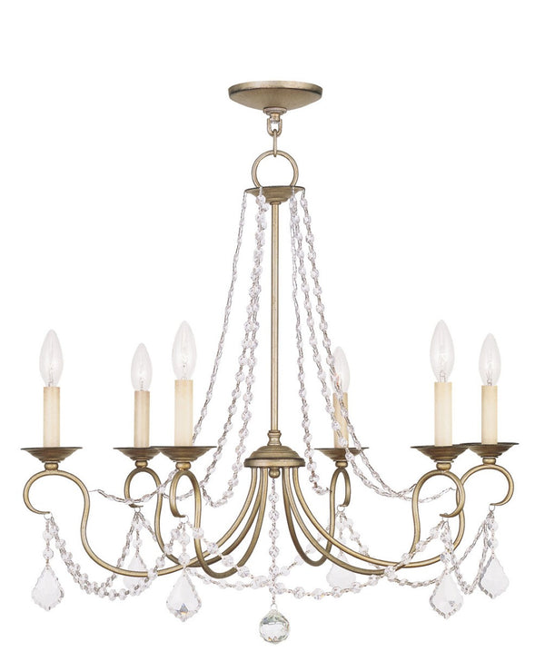 HomeRoots Six Light Dimmable Chandelier with Cylinder Shades for Modern Industrial Ambiance in Any Space 687847
