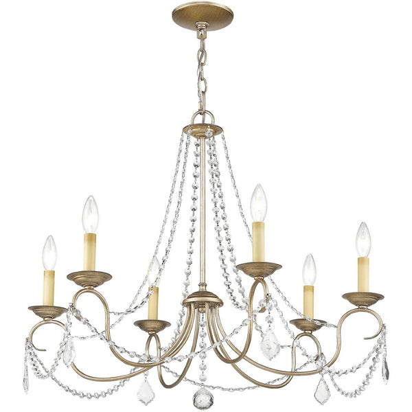 HomeRoots Six Light Dimmable Chandelier with Cylinder Shades for Modern Industrial Ambiance in Any Space 687847