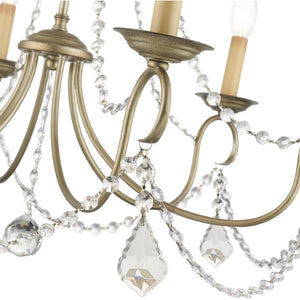 HomeRoots Six Light Dimmable Chandelier with Cylinder Shades for Modern Industrial Ambiance in Any Space 687847